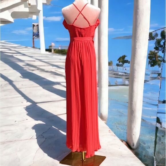 BEYOND WORDS NWT WOMENS LONG ONE PIECE JUMPSUIT RED SIZE SMALL ALL OCCASIONS - Picture 3 of 5